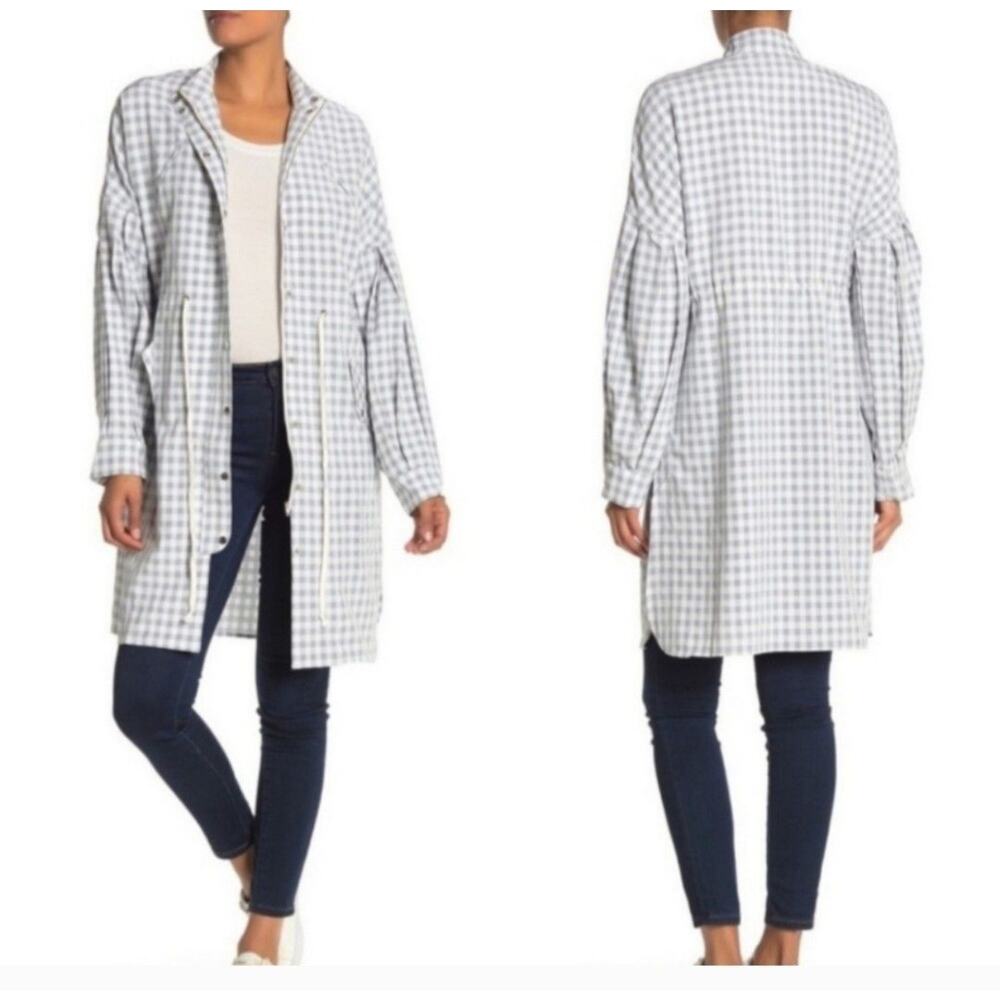 English Factory Checkered Mini Dress - Blue and White